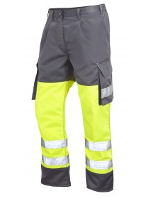 Leo Bideford Yellow/Grey Polycotton Cargo Trousers CT01-Y/GR Clothing
